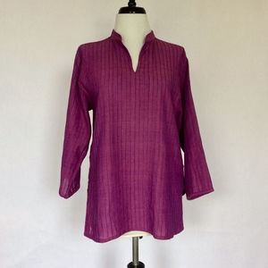 Vintage violet pintuck Indian cotton tunic
